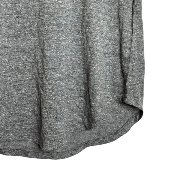 Chaser Ribbed Knit Scoop Neck Curved Hem Distressed Heather Short Sleeve Shirt M - Picture 8 of 16